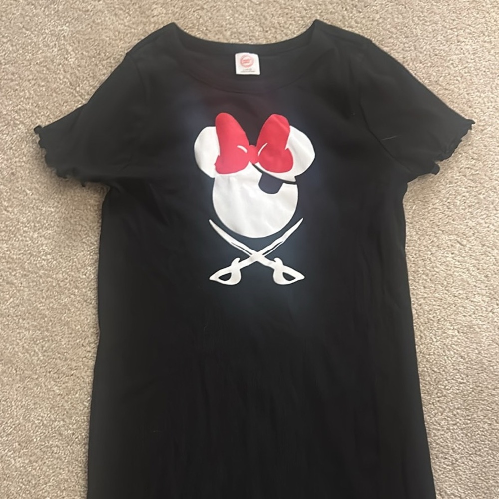 Wonder Nation Black Shirt Dress with Minnie Mouse Pirate Disney